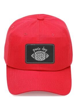 Leopard Print Game Day Cap – Red | Football Patch | Viv&Lou